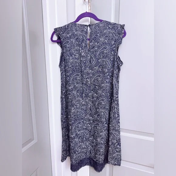 Old Navy Navy Blue Paisley Sleeveless Dress Size Medium - Picture 4 of 4